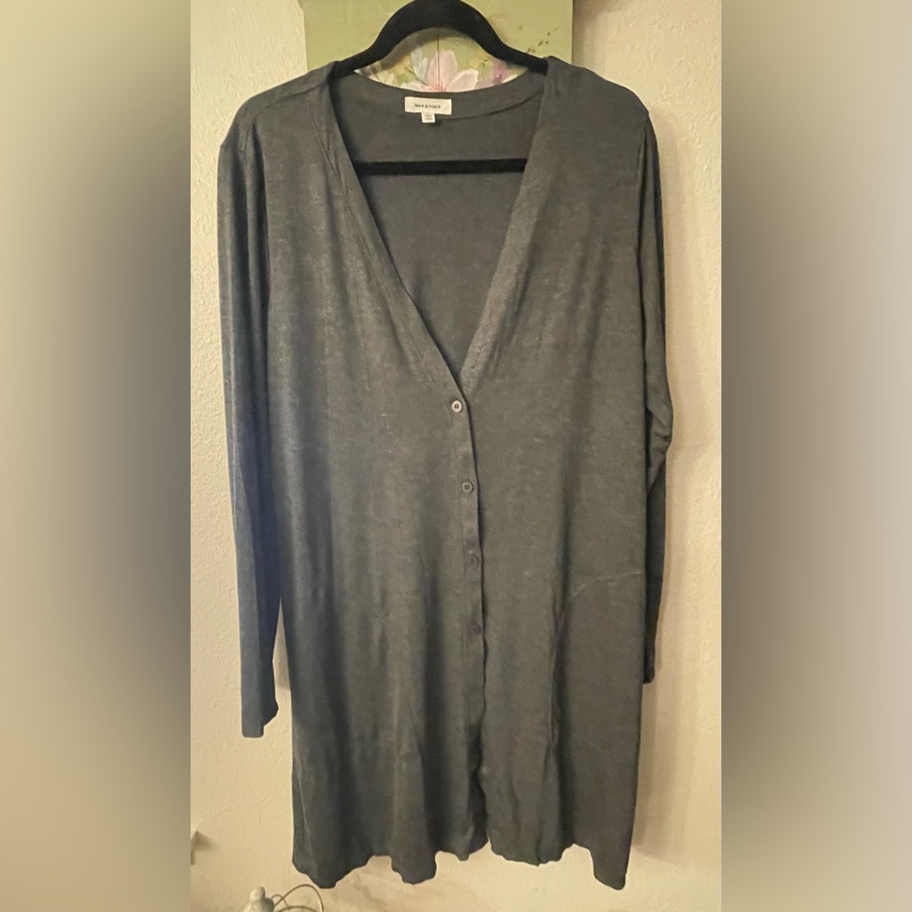 Max Studio Women's Lightweight knee length Cardigan 19-20”